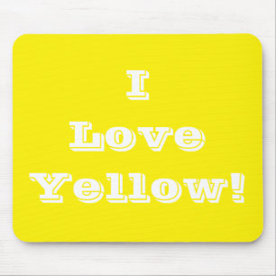 Mousepad I Liebe gelb
