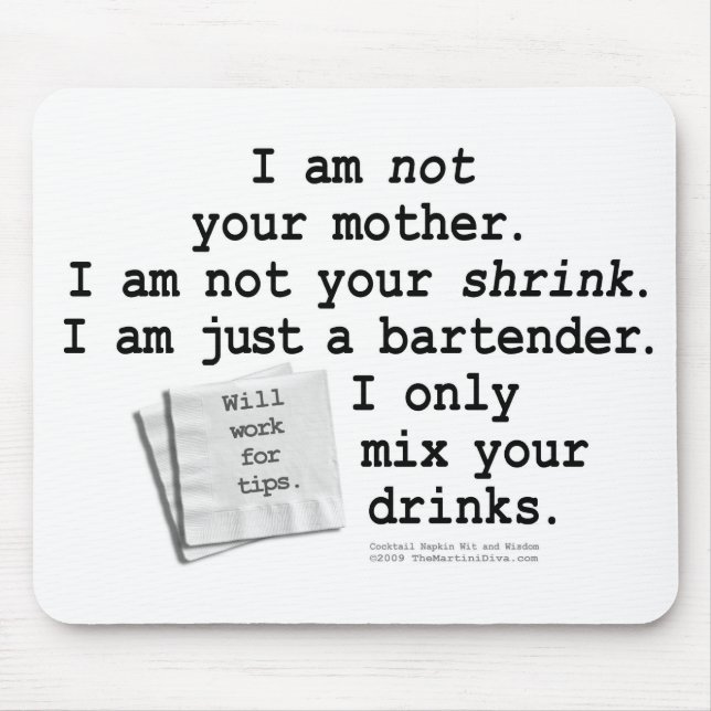 Mousepad - I'M A BARTENDER (Vorne)