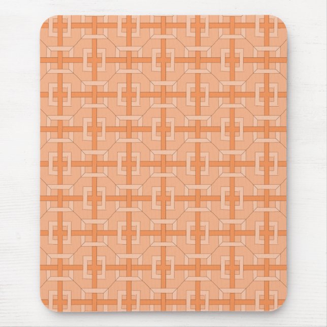 Mousepad - in Orange geflochtene Quadrate (Vorne)