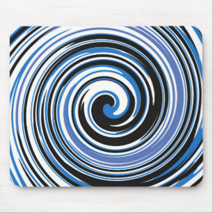 Mousepad in Schwarz-Blau-Swirl