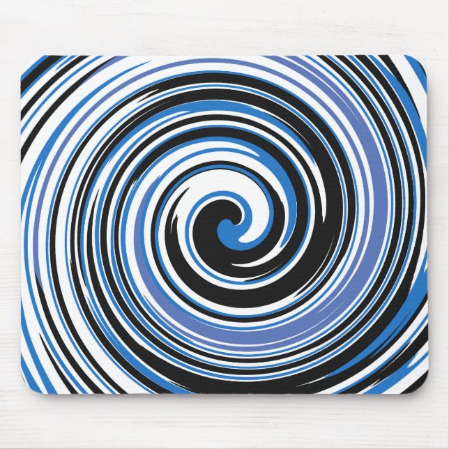Mousepad in Schwarz-Blau-Swirl (Vorne)