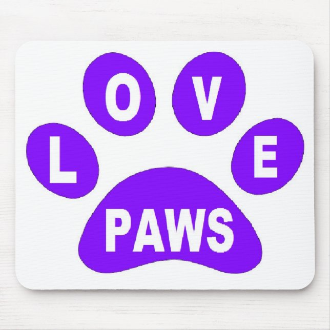 Mousepad Liebe Paws auf Paws Lila (Vorne)