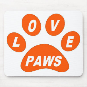 Mousepad Liebe Paws Orange