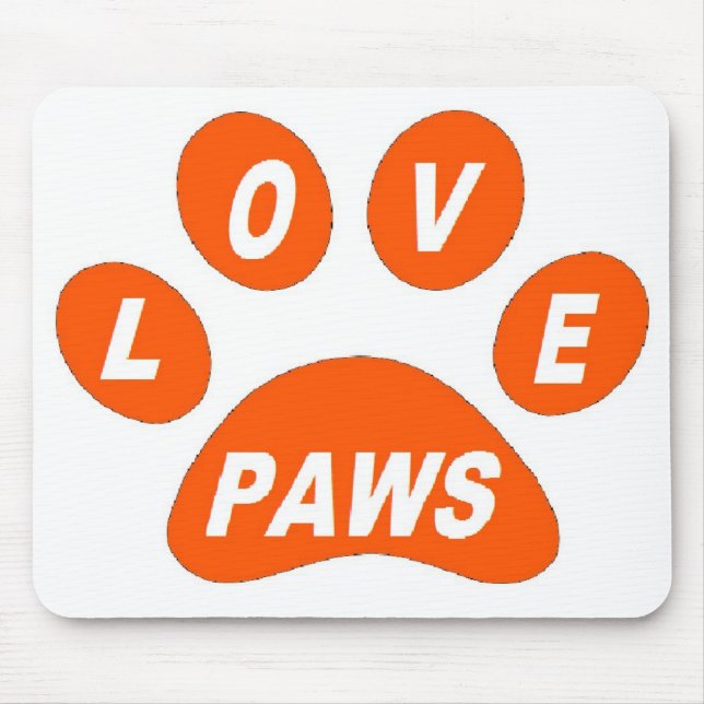 Mousepad Liebe Paws Orange (Vorne)