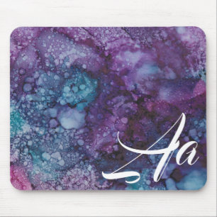 Mousepad "Lila-blau-alkoholfarbene Tinte"