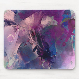 Mousepad Lila Blume bearbeitet Wasserfarbe