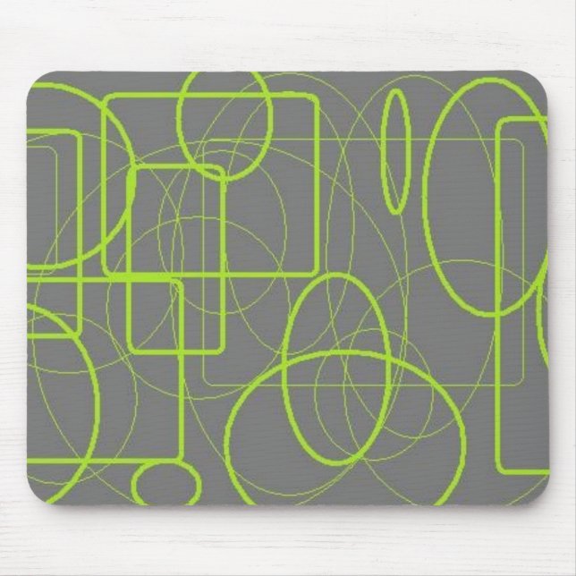 Mousepad mit abstraktem grauem und grünem Design (Vorne)
