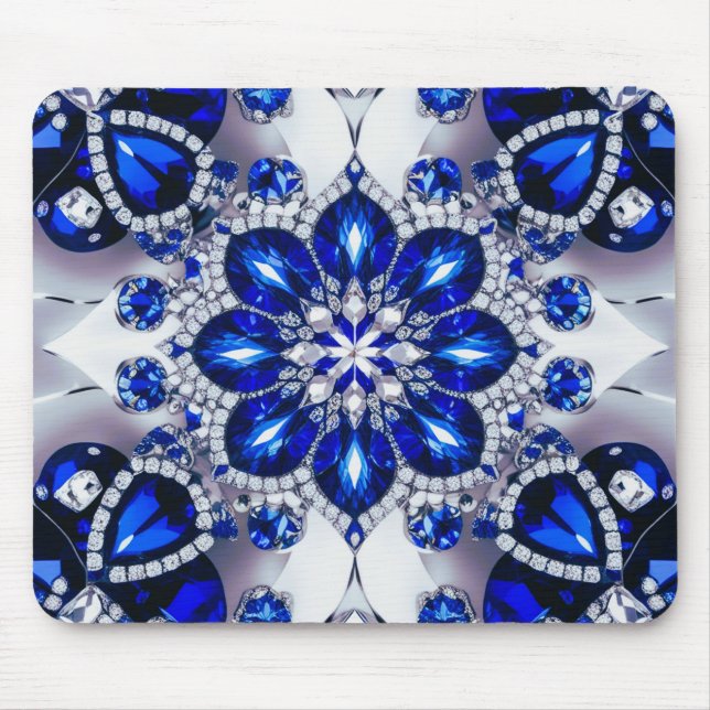 Mousepad mit blauweißem Farbdesign (Vorne)