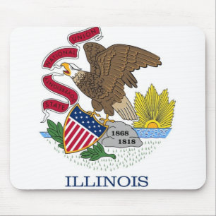 Mousepad mit Flagge des Staat Illinois - USA
