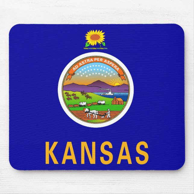 Mousepad mit Flagge des Staat Kansas - USA (Vorne)