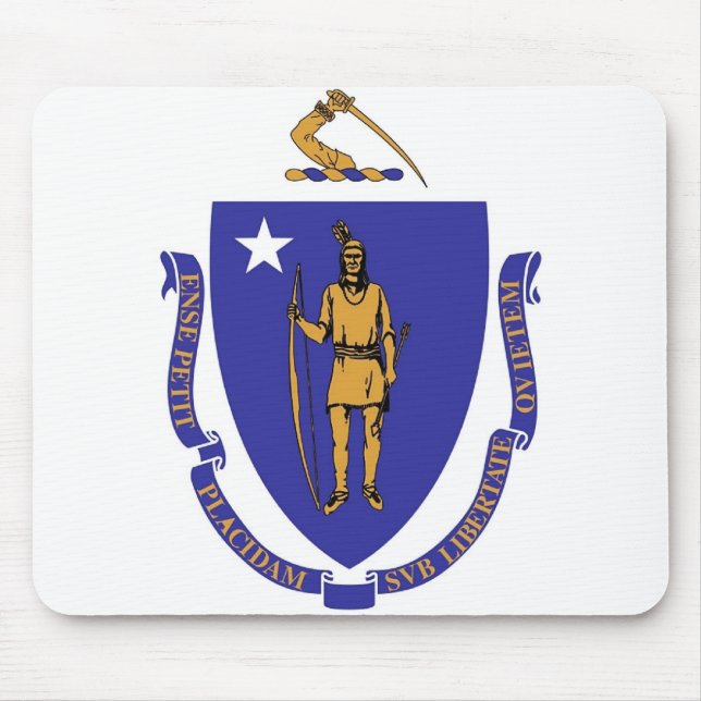 Mousepad mit Flagge von Massachusetts Staat - USA (Vorne)