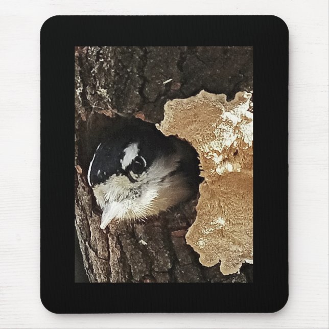 Mousepad mit flaumigem Specht - vertikale Ansicht (Vorne)