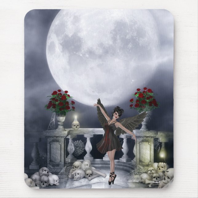 Mousepad mit gotischem Engels-Tanzen u. Mond (Vorne)