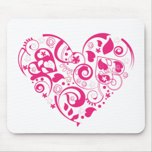 Mousepad mit rotem dekorativem Herzen