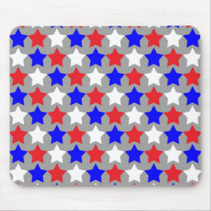 Mousepad mit roten, weißen und blauen Sternen