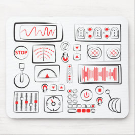 Mousepad mit verschiedenen gezeichnet Tasten, Hebe