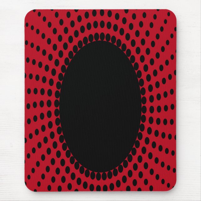 Mousepad, modern, schwarz, rot, abstrakt, Punkte Mousepad (Vorne)