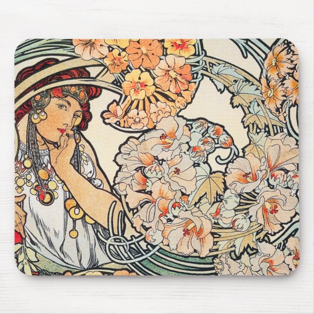 Mousepad: Mucha - Blume Mousepad (Vorne)