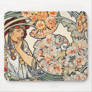 Mousepad: Mucha - Sprache der Blumen Mousepad