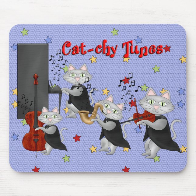 Mousepad Niedlich Cats Music Cat Band (Vorne)