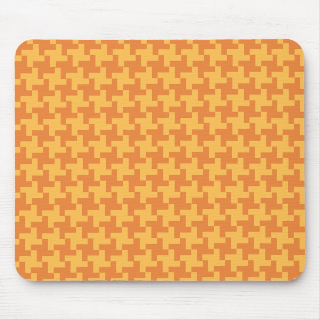 Mousepad, Orange Dogstooth Karo Muster Mousepad (Vorne)