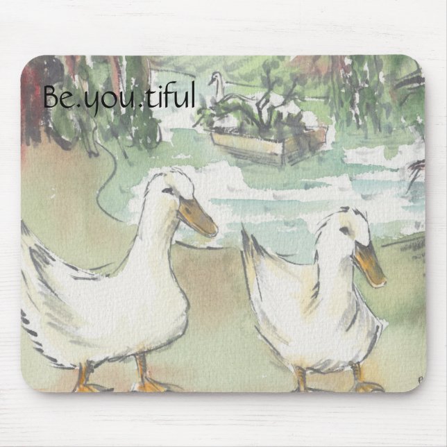 Mousepad "Paris/Duck Parc" Sketch Watercolor" (Vorne)