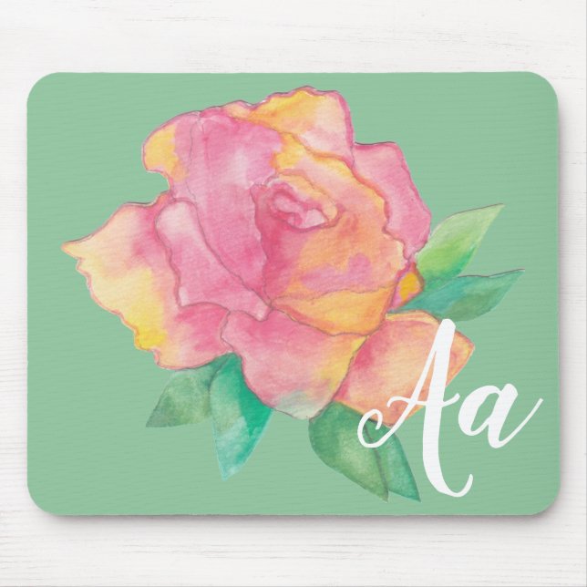 Mousepad "PINK Flower/Watercolor Sketch" (Vorne)
