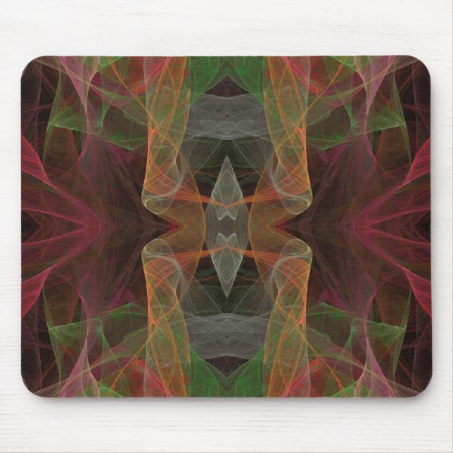 Mousepad, rosa, grün und schwarz, Fraktal Mousepad (Vorne)
