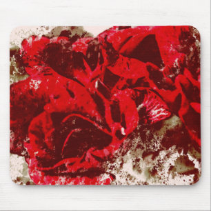 Mousepad Rote Rose Wasserfarbe