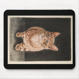 Mousepad Tabbykatze, warme Gelbs, niedliche Hand