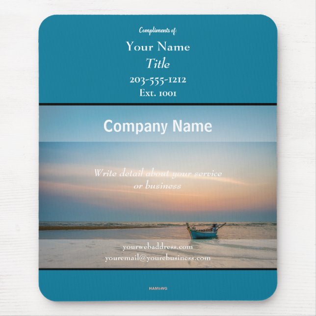 Mousepad Turquoise & Blume - HAMbyWG (Vorne)