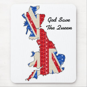 Mousepad UK Flag God Rettete The Queen