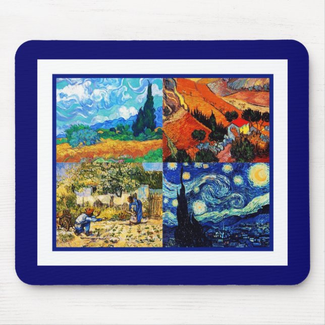 Mousepad Vintag Art Van Gogh Collage (Vorne)