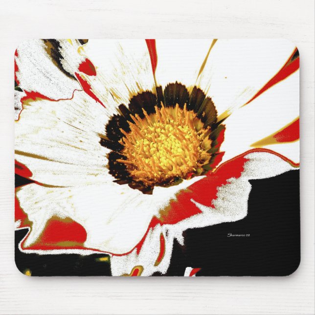 Mousepad White Red Blume (Vorne)