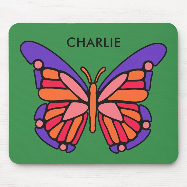 Mousepad zum individuelle Name der Schmetterlingsm (Vorne)