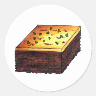 Moussaka Griechisch Mittelmeer Food Eggplant Potat Runder Aufkleber