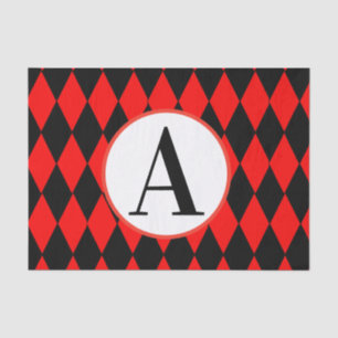 Mousseline 10 livres Papier de tissus, HARLEQUIN ROUGE & NOIR