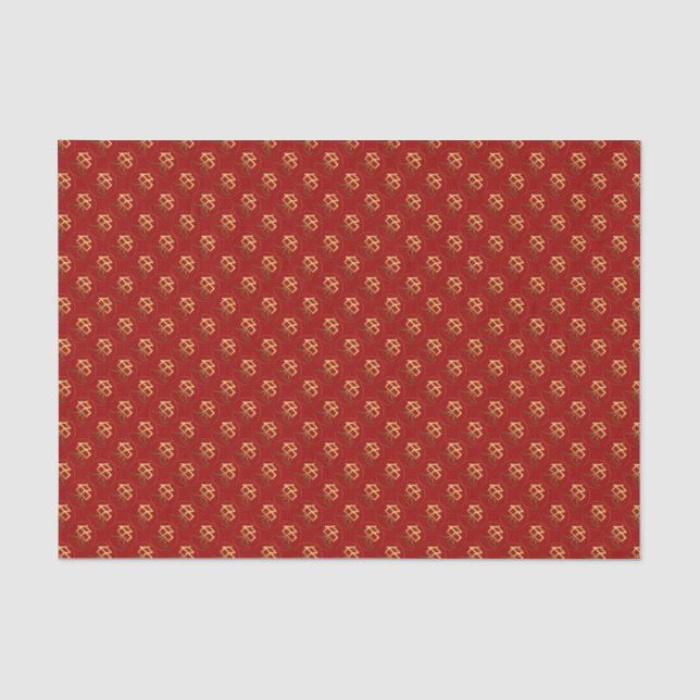 Mousseline 2023 Rabbit Year Gold embossed effet Papier de tis (Recto)