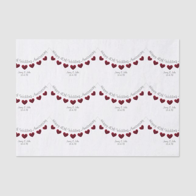 Mousseline 40e anniversaire du Mariage Ruby papier personnali (Recto)
