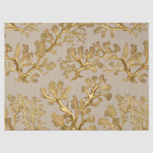Mousseline Algues d'or sur papier de fond de sable