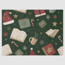 Amateurs de livres de Noël Papier de tissus tradit