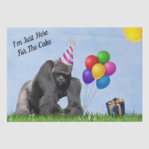 Mousseline Amusant Anniversaire Gorilla - Tissu Papier