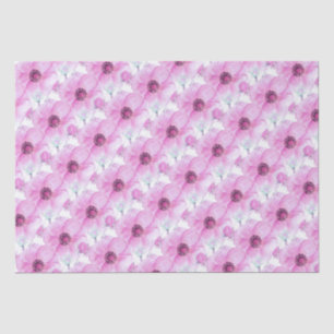 Mousseline Anémone rose botanique aquarelle papier tissu art