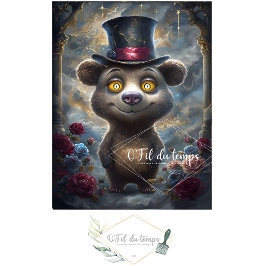 Mousseline Animal drôle avec papier de découpage Casquette.