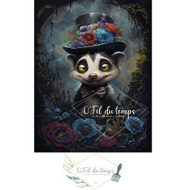 Mousseline Animal drôle avec papier de découpage Casquette.