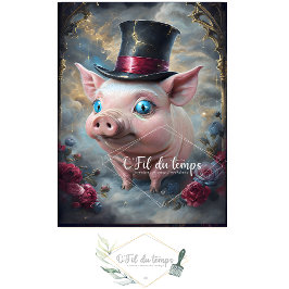 Mousseline Animal drôle avec papier de découpage Casquette.