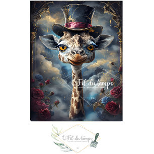 Mousseline Animal drôle avec papier de découpage Casquette.