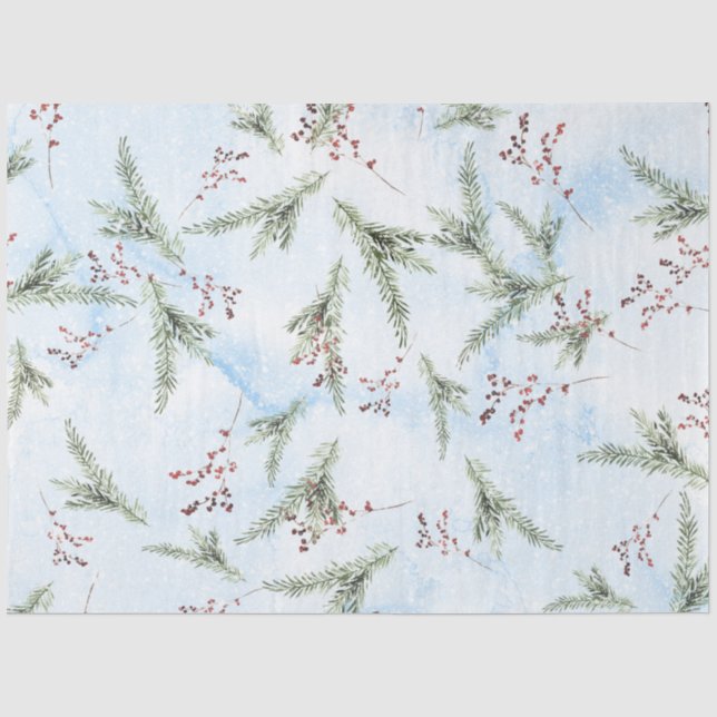 Mousseline Aquarelle de Noël Papier II Design 9 (Recto)