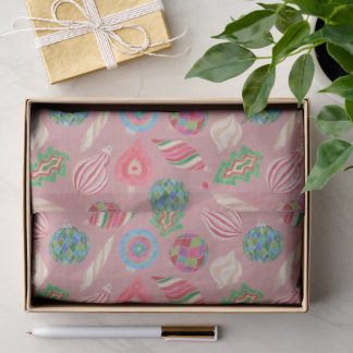 Mousseline Aquarelle Ornements de Noël Papier Tissu