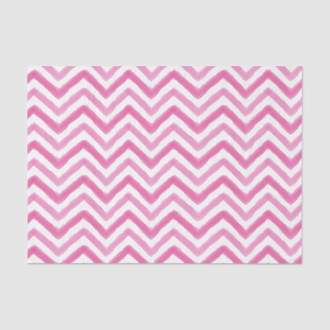 Mousseline Aquarelle rose Chevron Tissu Papier (Recto)